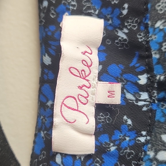 Parker-Long Sleeve Tie Crop Front Blouse, Blue-Size Medium - Picture 4 of 16